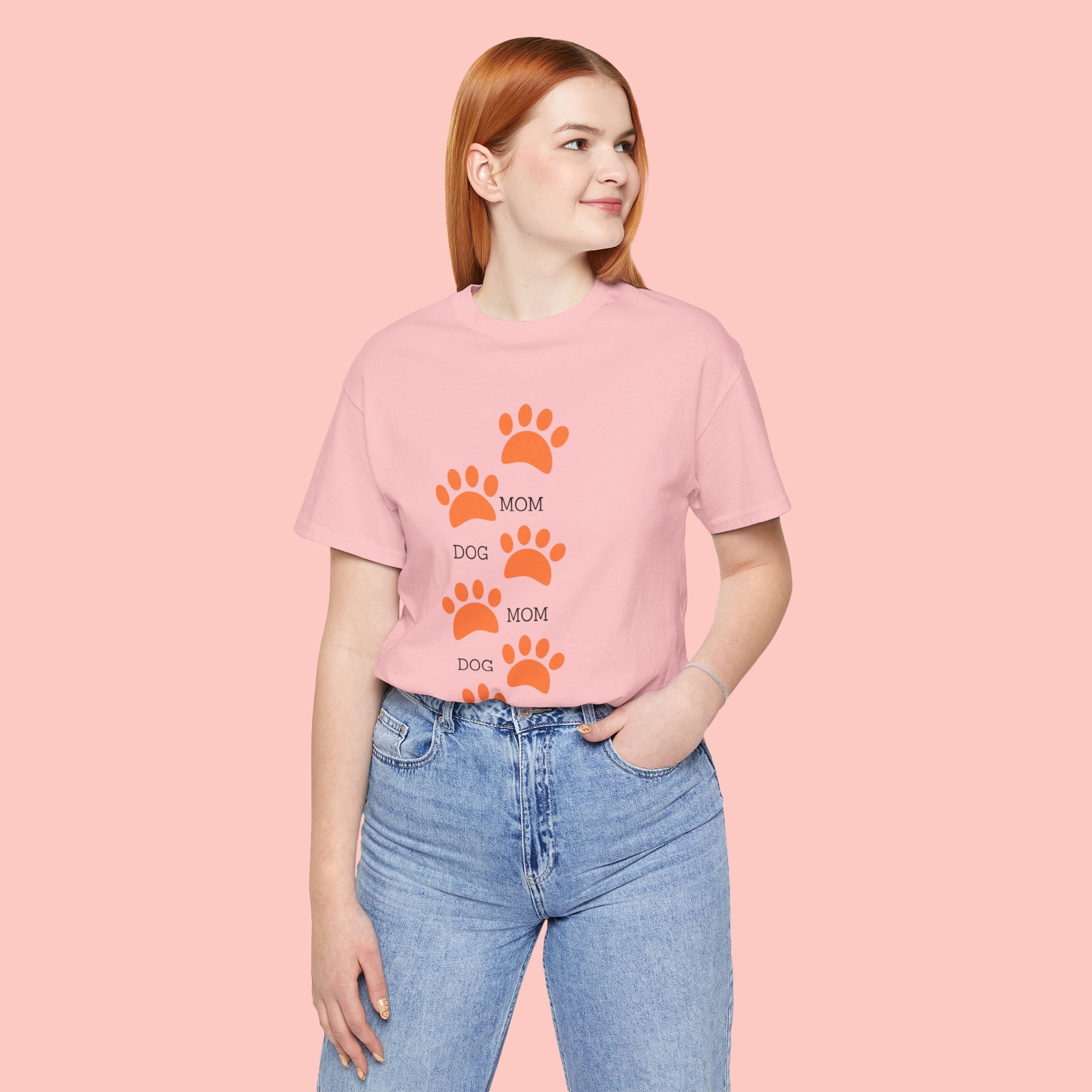 Dog Mom Paw Print T-Shirt — Cute Pet Lover Graphic Tee