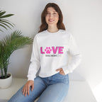 Dog Mom Love Crewneck Sweatshirt — Pink Paw Graphic