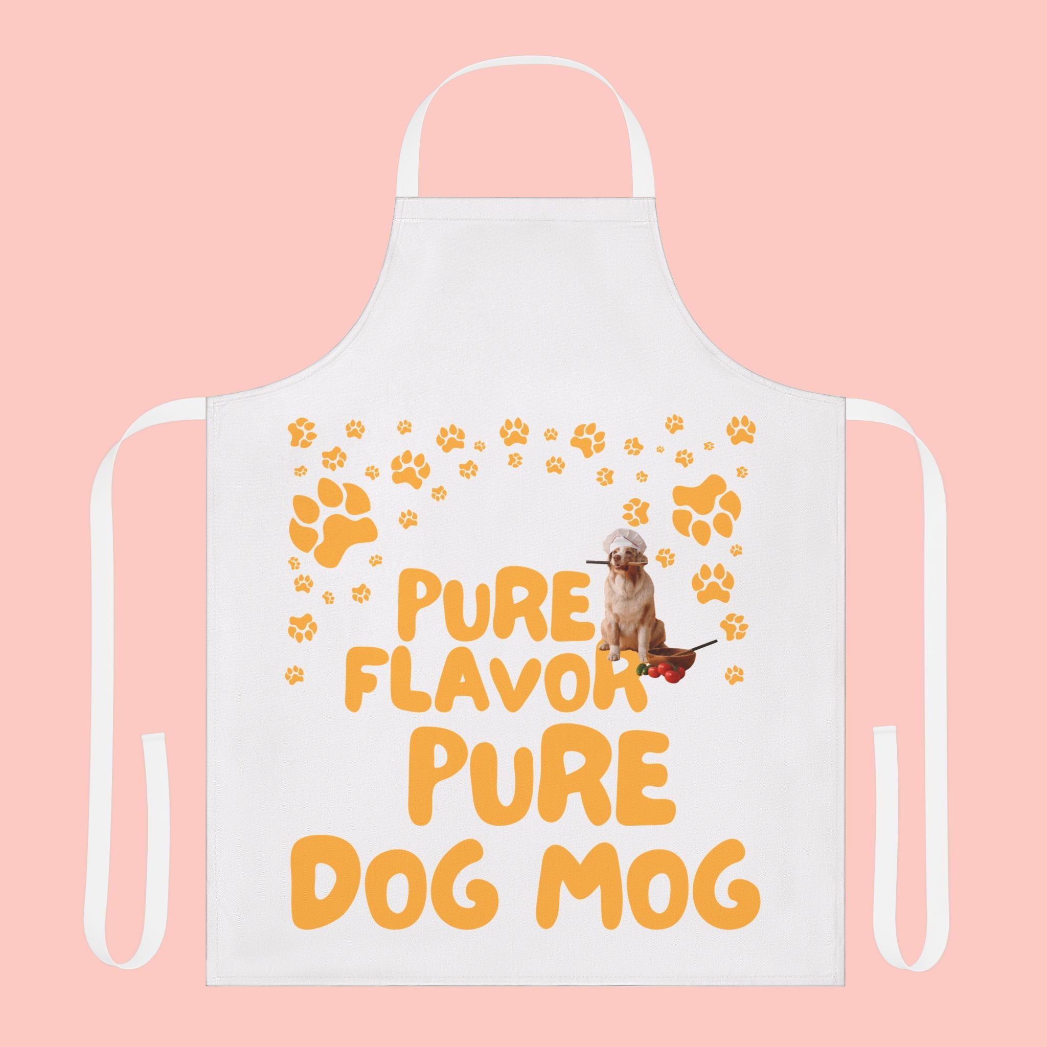 Dog Mom Apron – “Pure Flavor Pure Dog Mom” Paw-Print Kitchen Apron