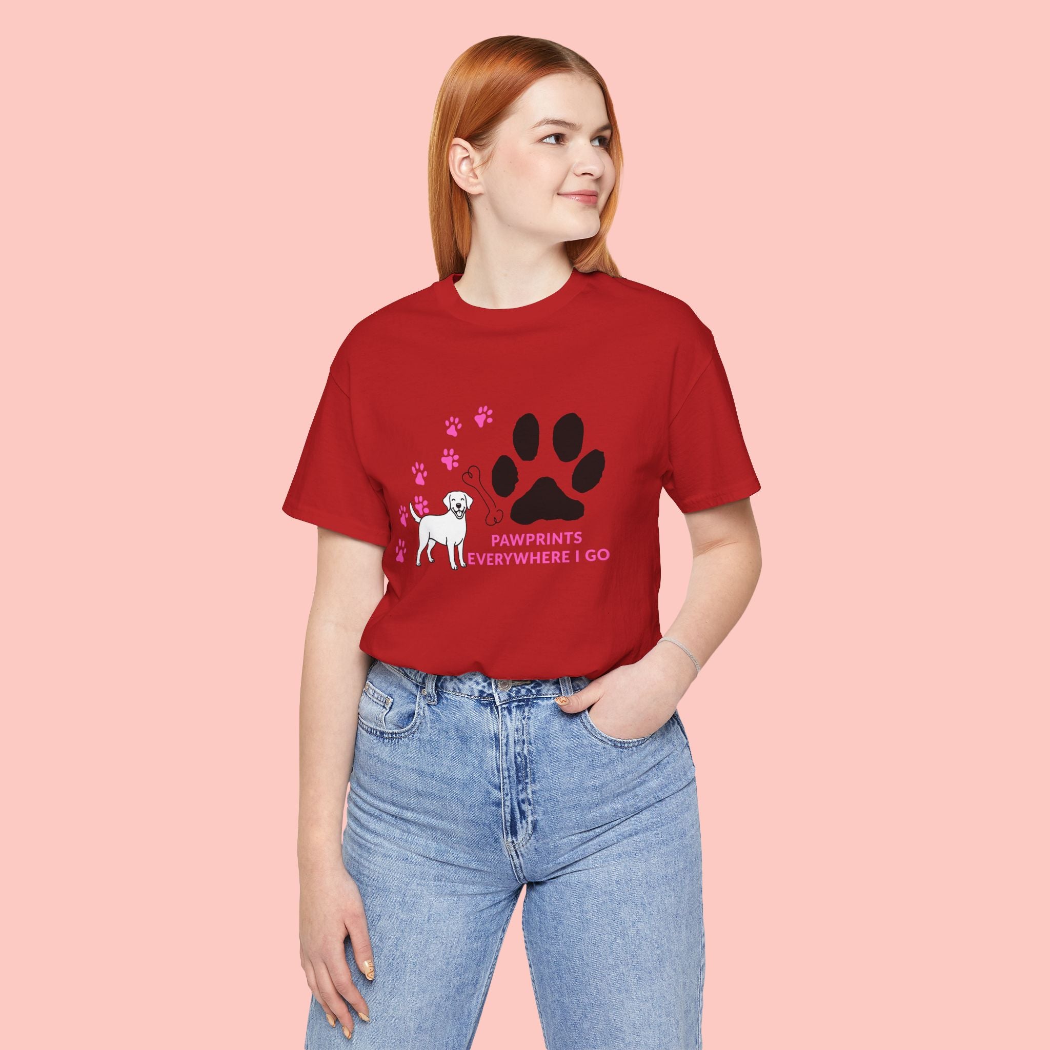 Dog Pawprint T-Shirt — "Pawprints Everywhere I Go" Cute Pet Lover Tee
