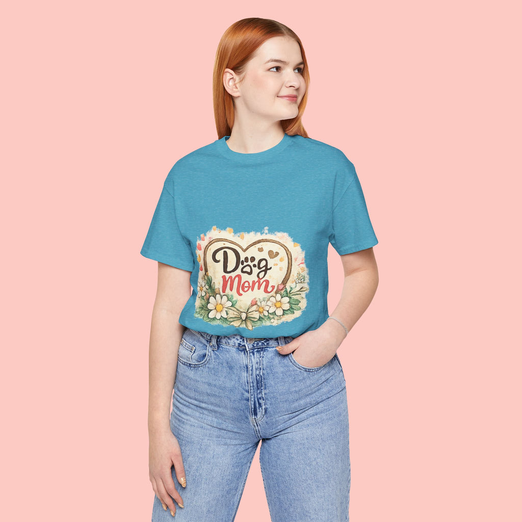 Dog Mom T-Shirt – Floral Paw Heart Graphic Tee