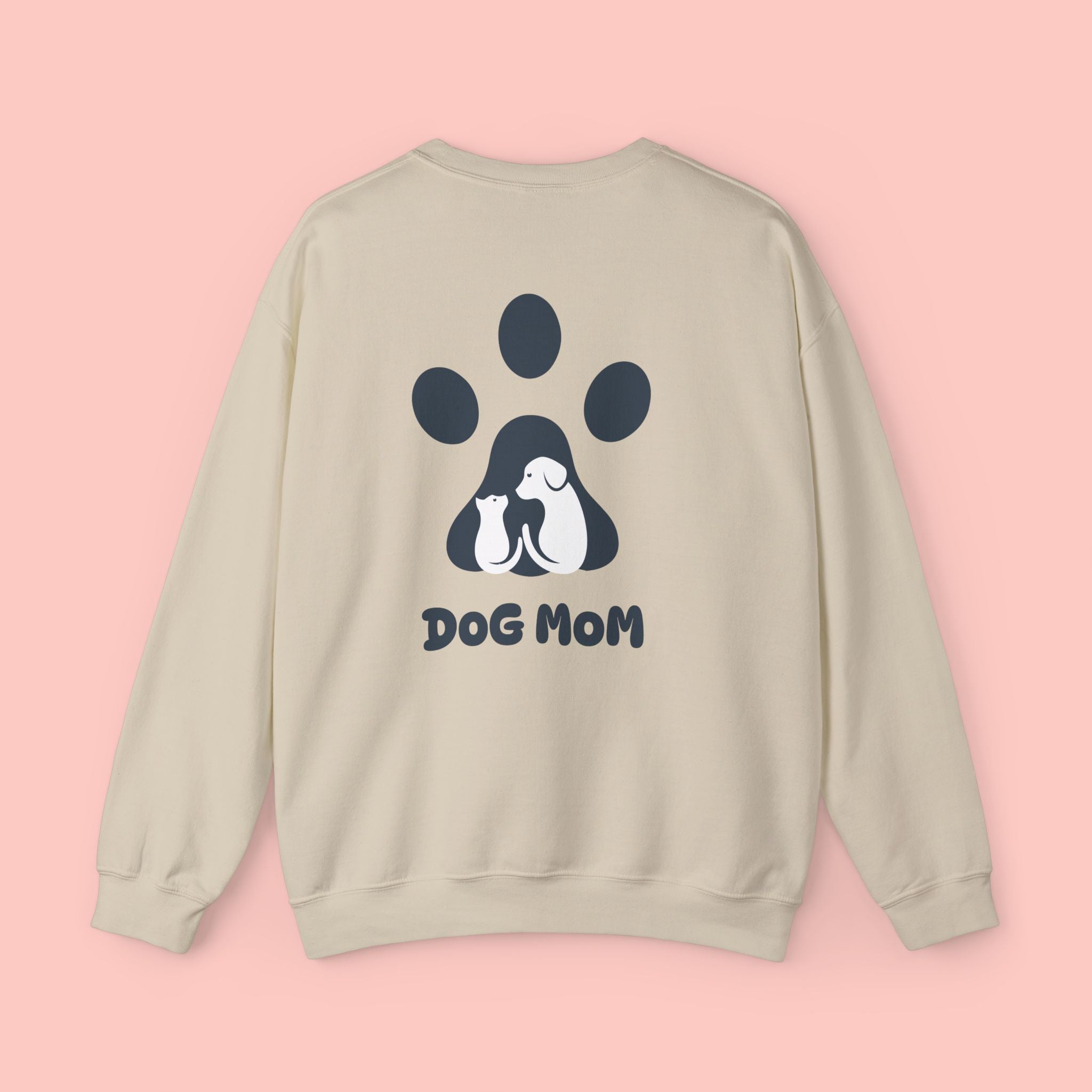 Dog Mom Crewneck Sweatshirt — Paw Print Graphic Cozy Pullover