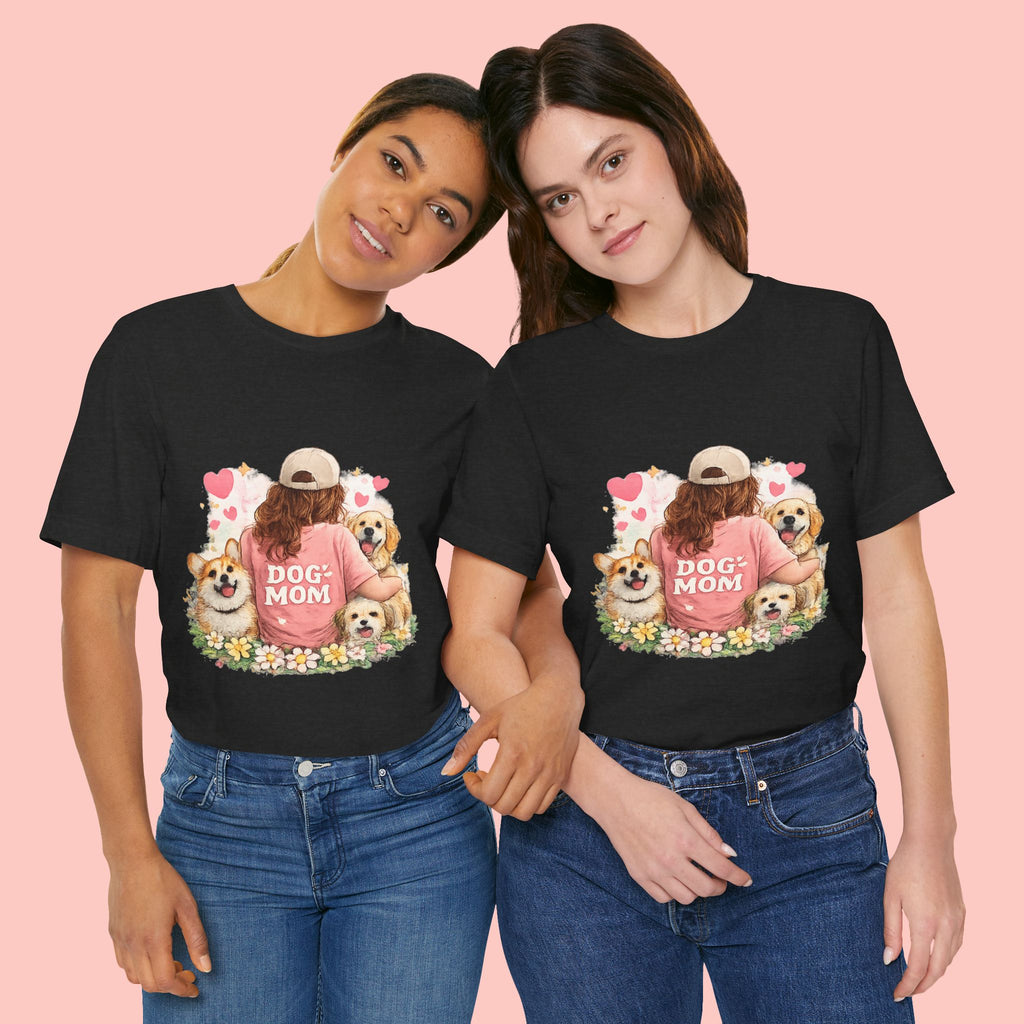 Dog Mom T-Shirt - Cute Woman with Dogs Graphic Tee
