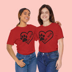 Dog Mom Heart Paw T-Shirt