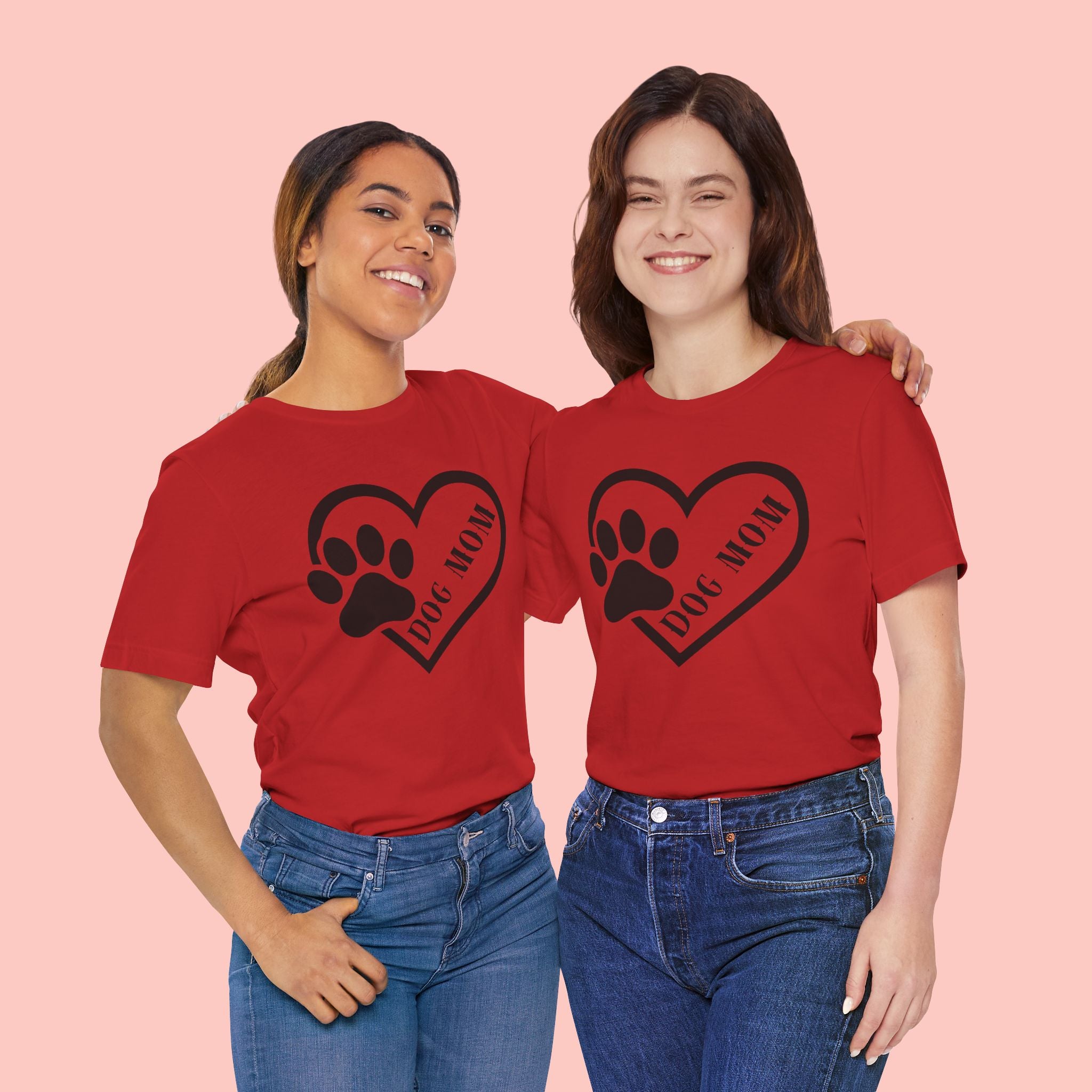 Dog Mom Heart Paw T-Shirt