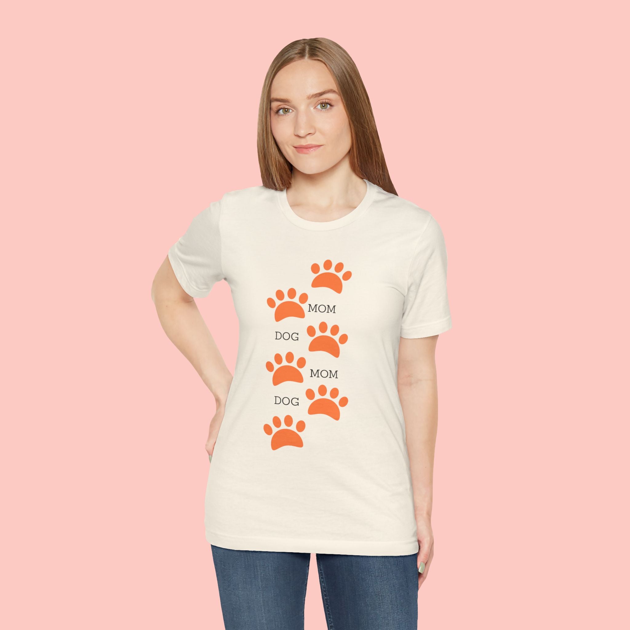 Dog Mom Paw Print T-Shirt — Cute Pet Lover Graphic Tee