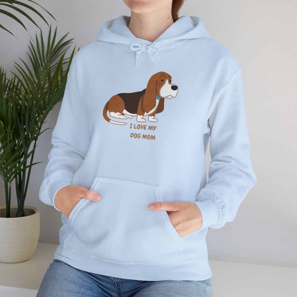 Dog Mom Hoodie — Cute Basset Hound I Love My Dog Mom Sweatshirt