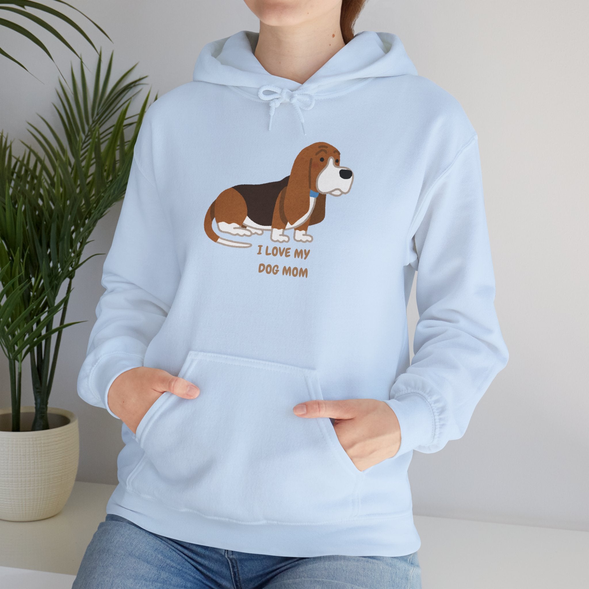 Dog Mom Hoodie — Cute Basset Hound I Love My Dog Mom Sweatshirt