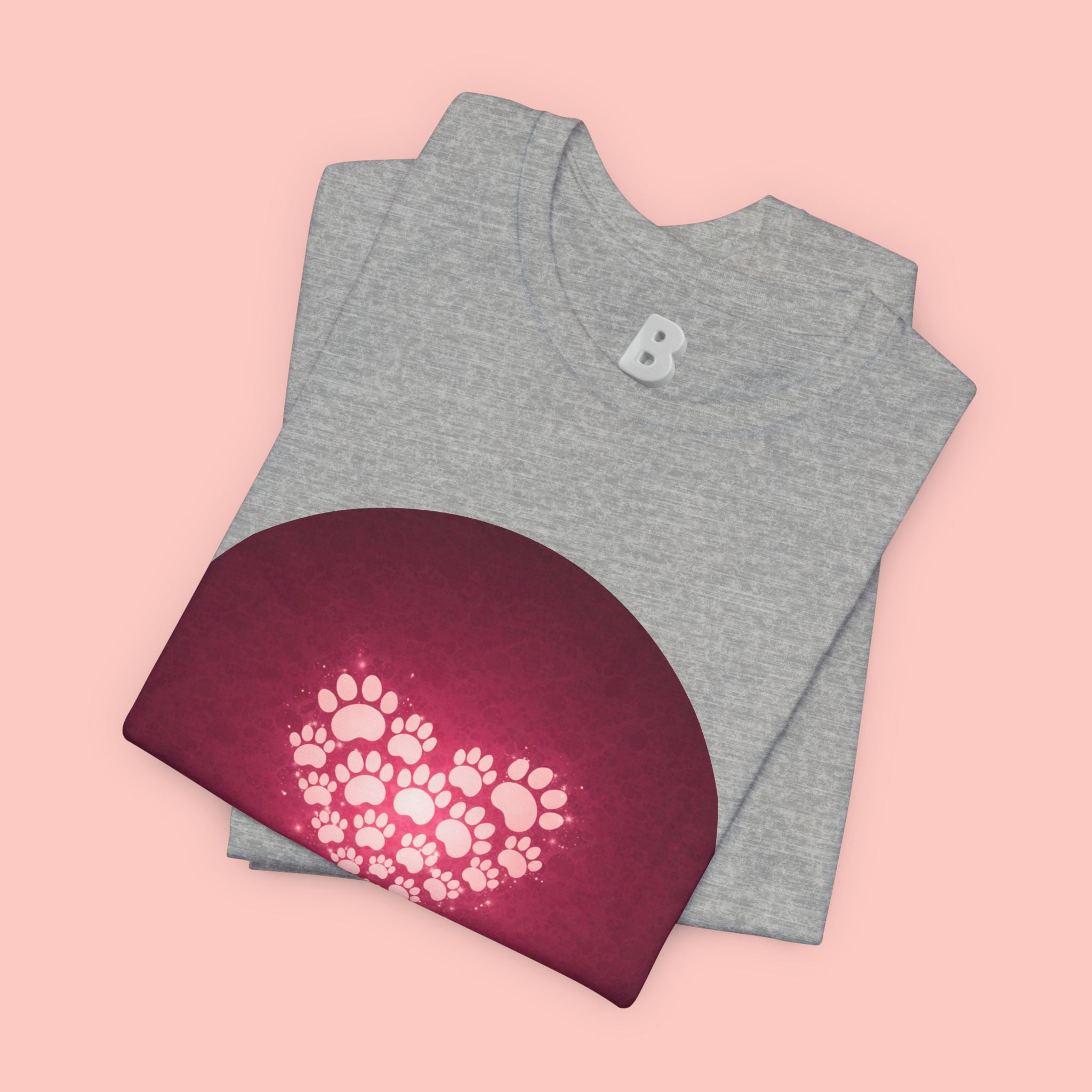 Paw Print Heart T‑Shirt — Cute Pet Lover Tee