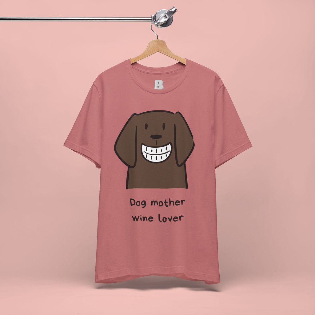 Dog Mother Wine Lover T-Shirt — Cute Cartoon Dog Graphic Tee
