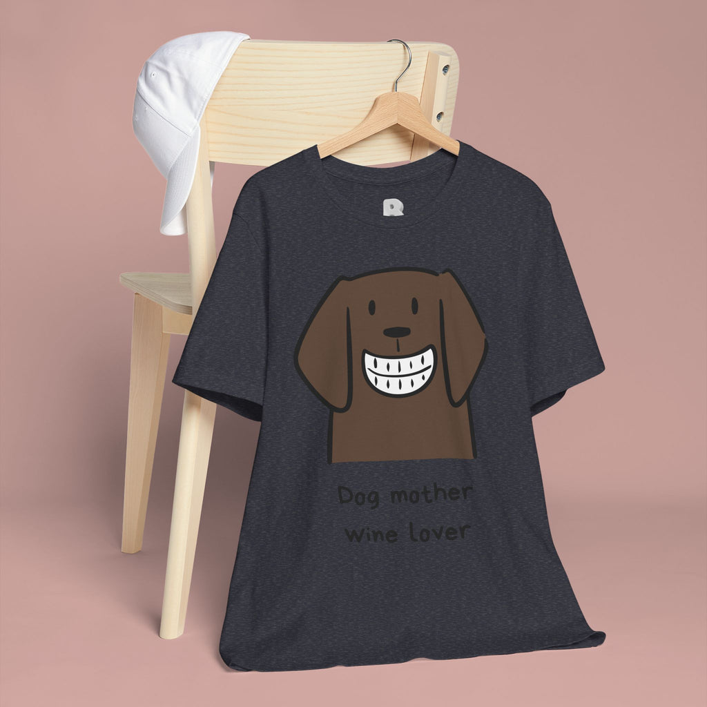 Dog Mother Wine Lover T-Shirt — Cute Cartoon Dog Graphic Tee