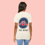 Dog Mama Tee - Paw Print Heart Graphic Short Sleeve Shirt