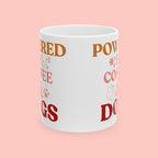 Coffee Powered Dog Mom Mug — Cute Floral Paw Print Ceramic Coffee Mug (11oz, 15oz)