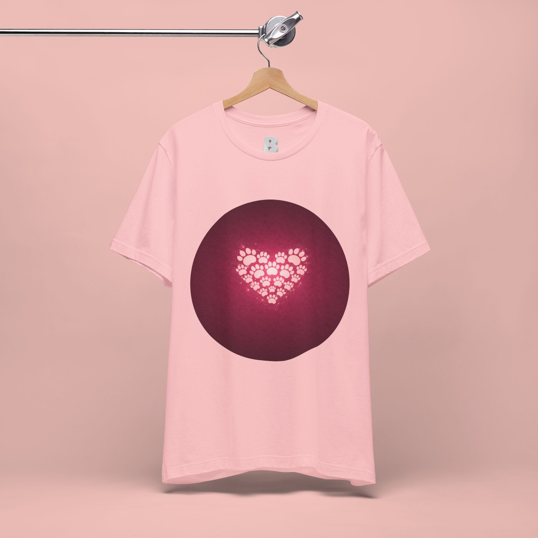 Paw Print Heart T‑Shirt — Cute Pet Lover Tee
