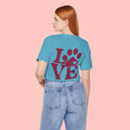 Dog Paw "LOVE" Tee - Pet Lover Graphic T-Shirt