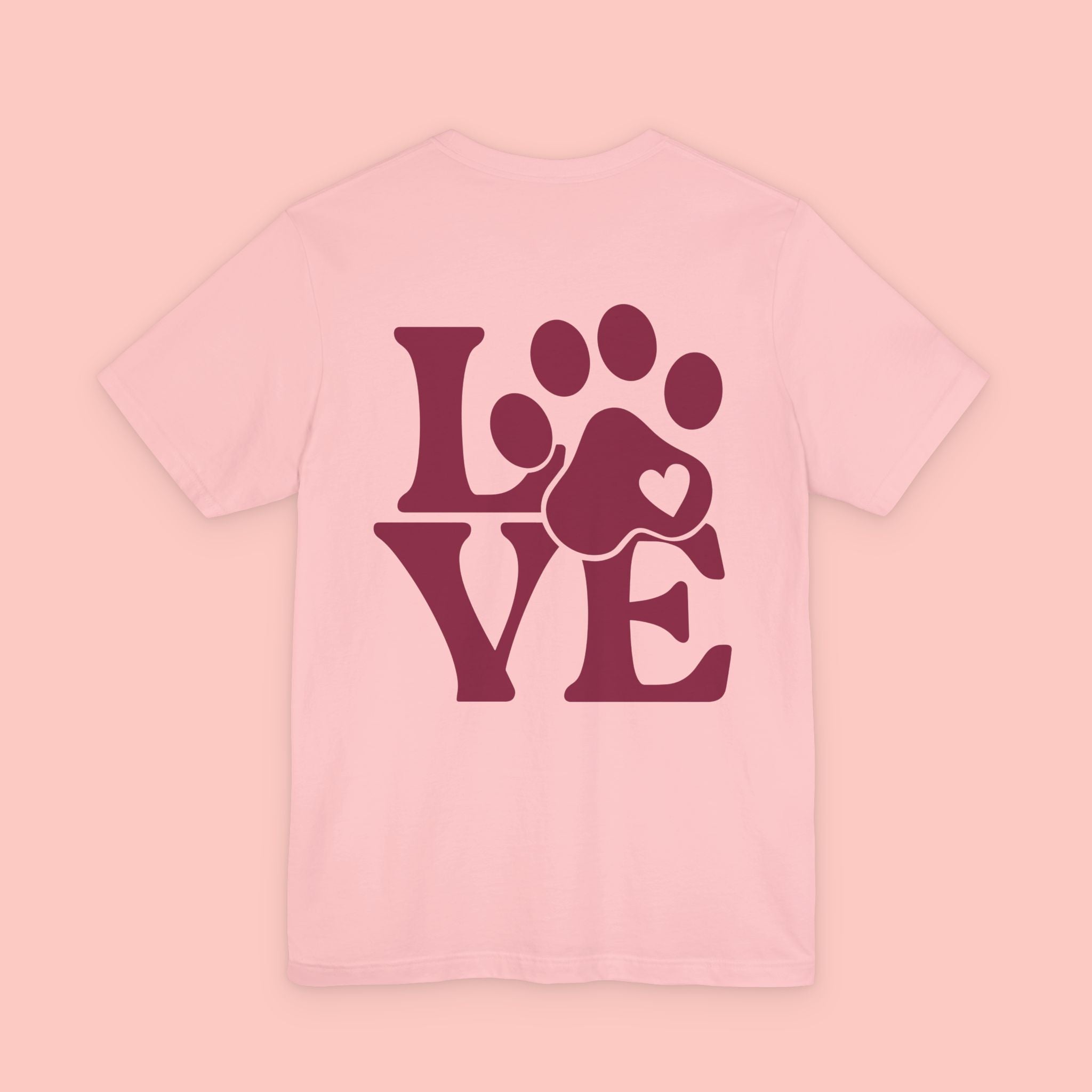 Dog Paw "LOVE" Tee - Pet Lover Graphic T-Shirt
