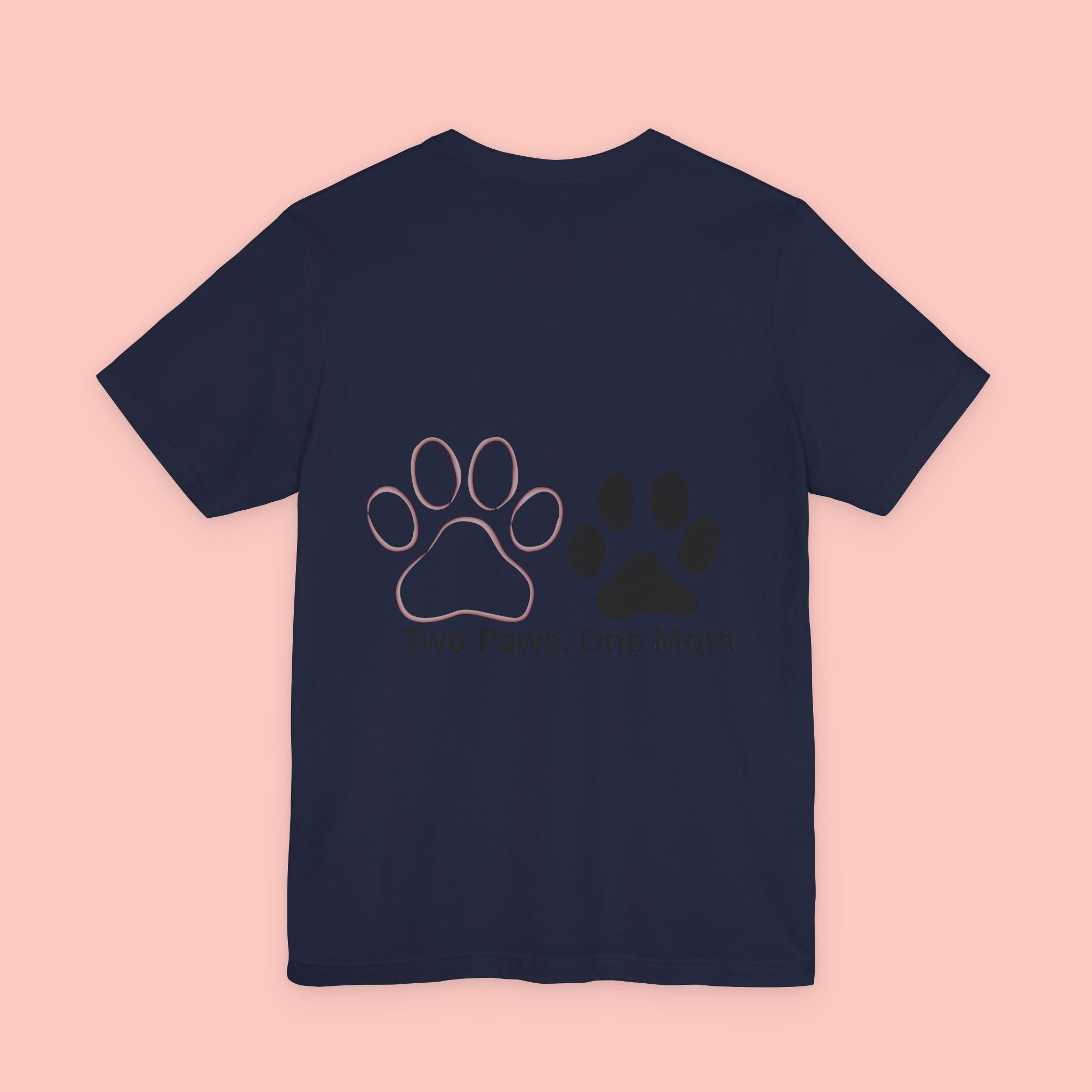 T-Shirt — “Two Paws, One Mom” Paw Print Mom Tee