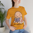 Paw Prints On My Soul T‑Shirt — Cute Reading Puppy Graphic Tee
