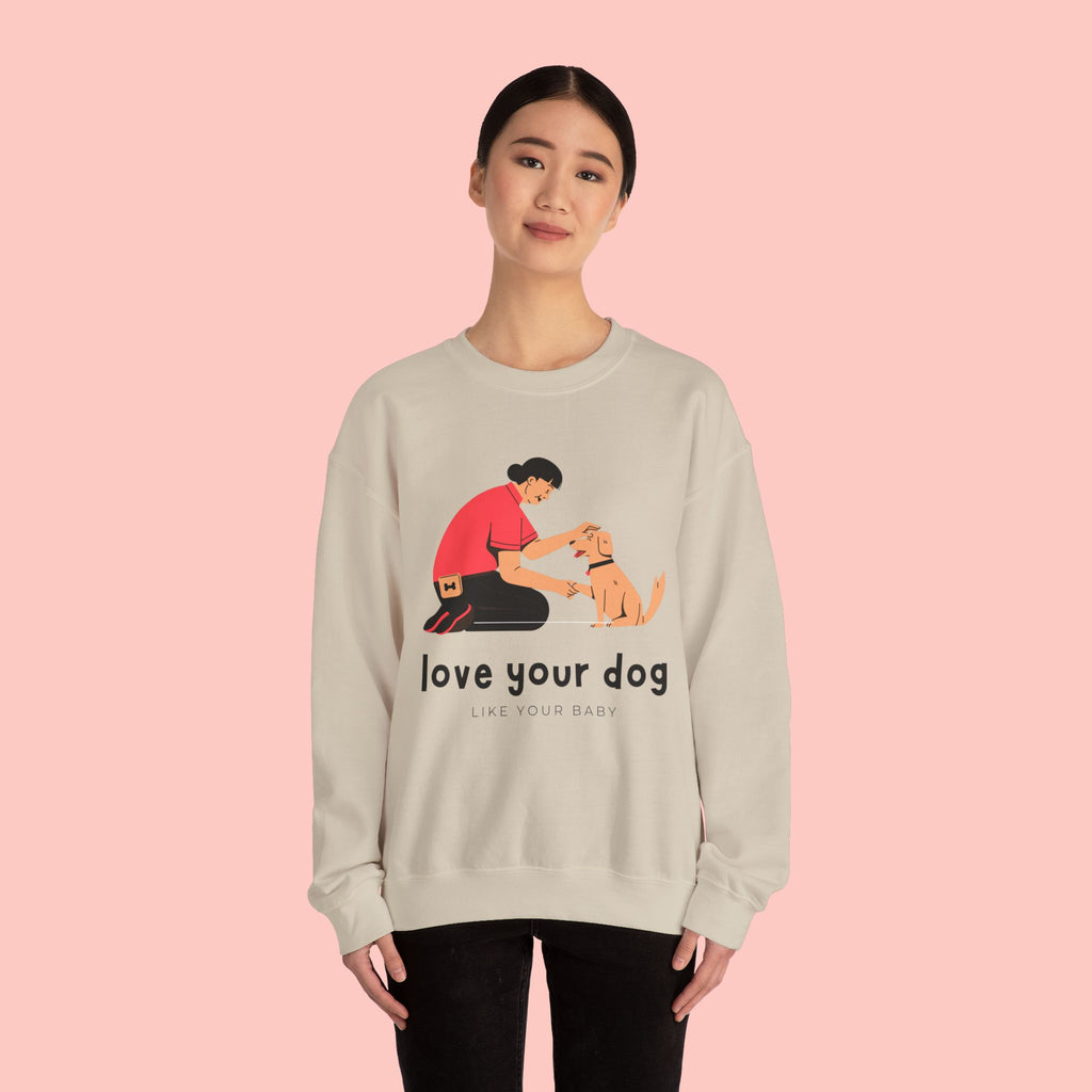 Love Your Dog Crewneck Sweatshirt — Cute Pet Lover Graphic Pullover