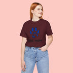 Dog Mom T-Shirt – Blue Paw Graphic "Dog Mom: It's Not a Hobby, It's a Lifestyle"