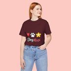 Dog Mom T-Shirt – Heart, Paw & Flower Graphic Tee