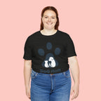 Dog Mom T‑Shirt — Paw Print with Dog & Puppy Graphic