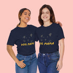 Dog Mama Graphic Tee — Cute Paw Print Dog Face T-Shirt for Dog Lovers