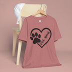 Dog Mom Heart Paw T-Shirt