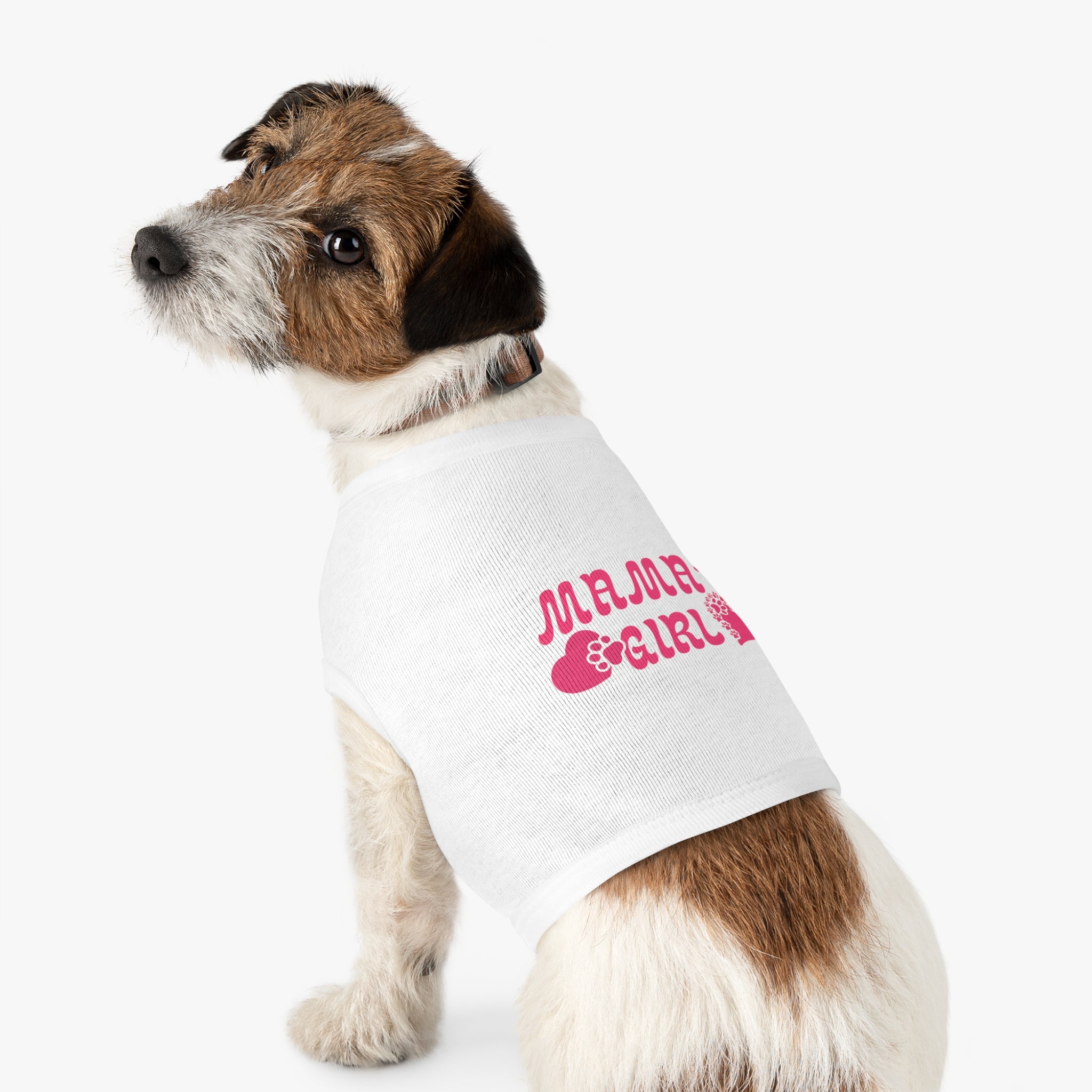 Mama's Girl Pet Tank Top — Pink Heart & Paw Dog Shirt