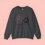 Crewneck Sweatshirt – "Two Paws, One Mom" Paw Print Mom Gift