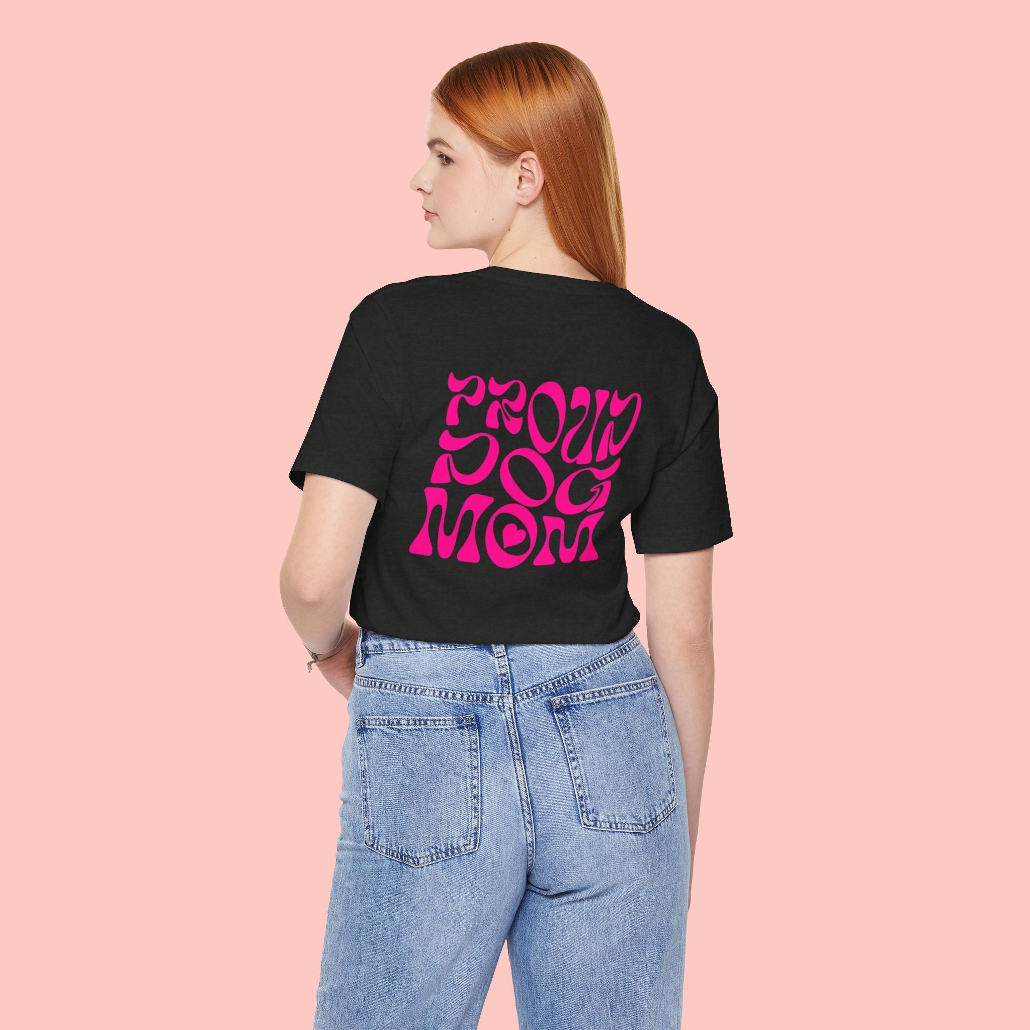Proud Dog Mom T-Shirt — Retro Pink Graphic Tee for Pet Lovers