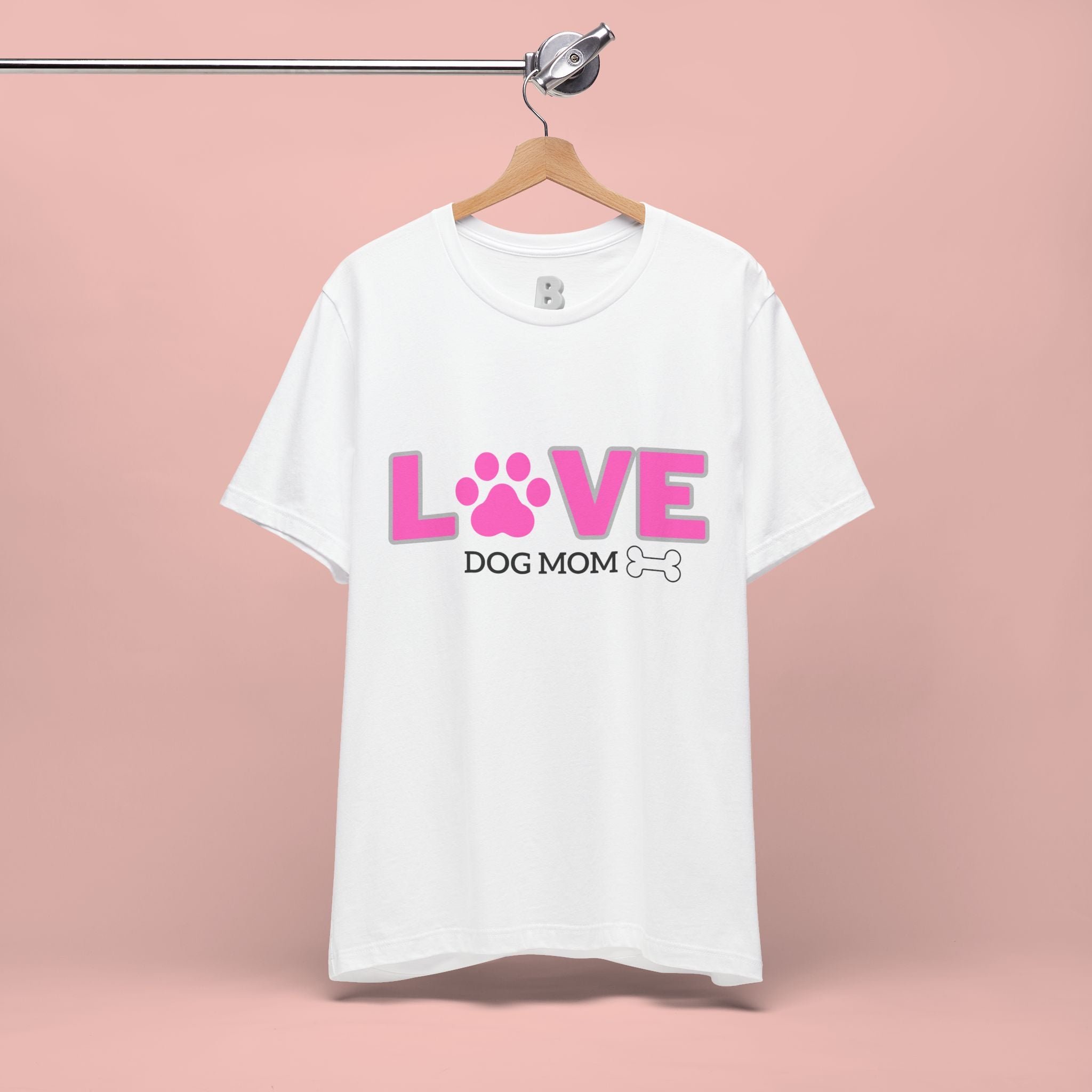 Love Dog Mom T-Shirt — Pink Paw Graphic Tee