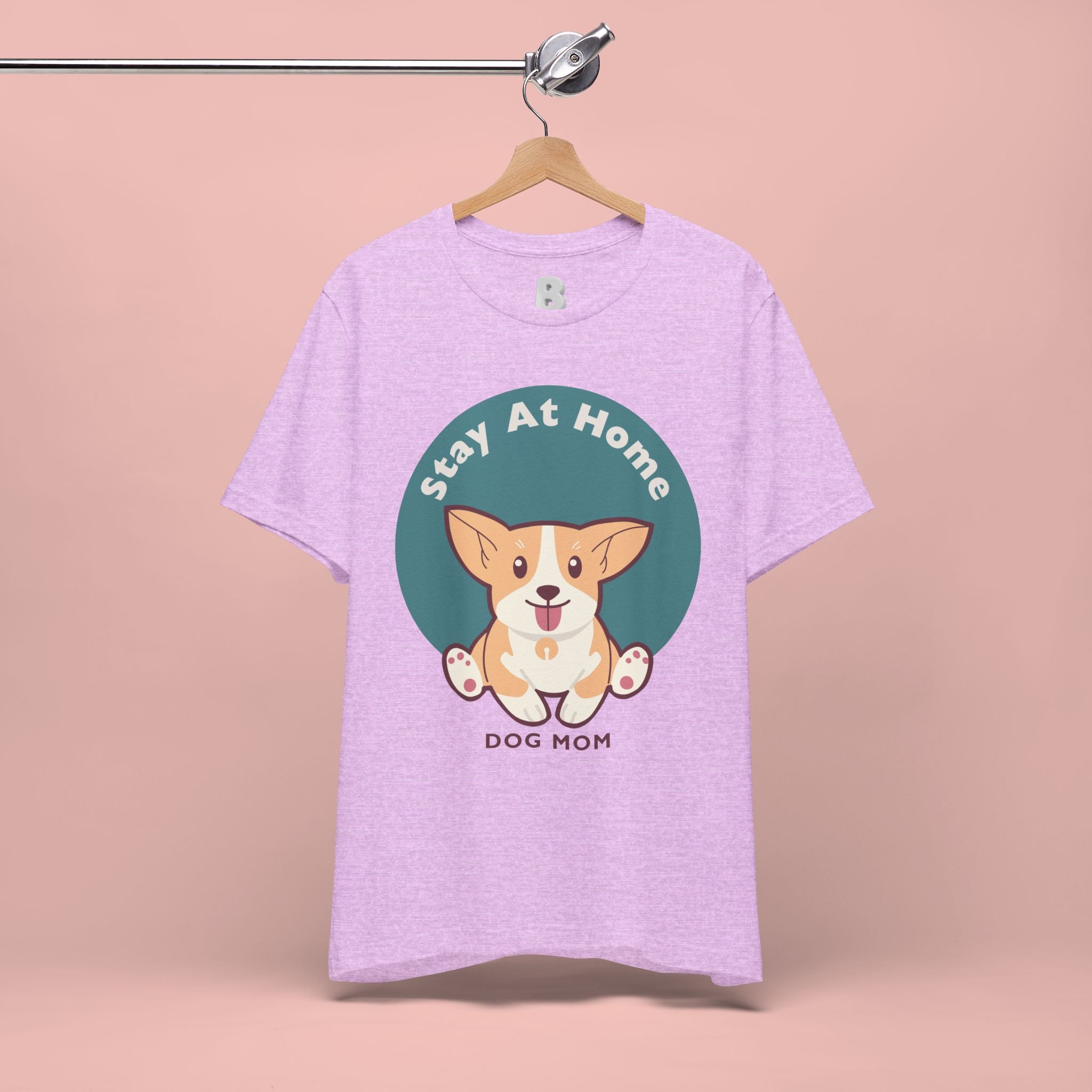 Stay At Home Dog Mom T-Shirt — Cute Corgi Graphic Tee