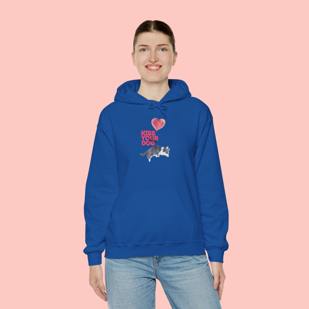 Kiss Your Dog Hoodie — Cute Heart & Dog Graphic Pullover