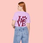 Dog Paw "LOVE" Tee - Pet Lover Graphic T-Shirt