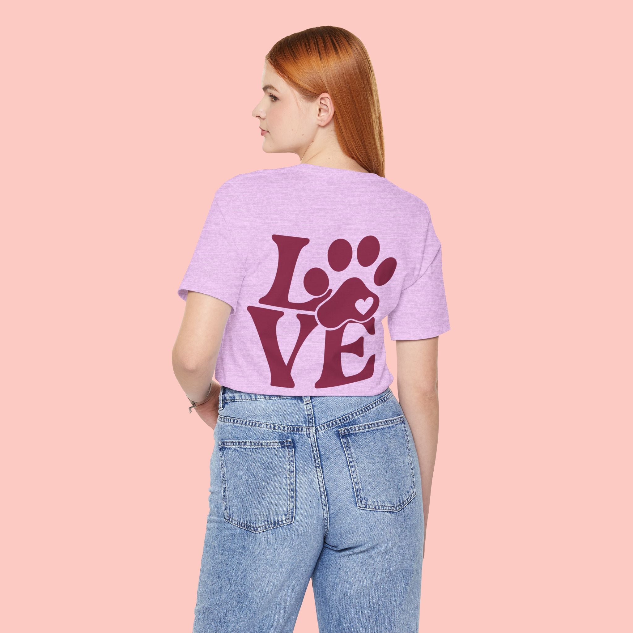 Dog Paw "LOVE" Tee - Pet Lover Graphic T-Shirt