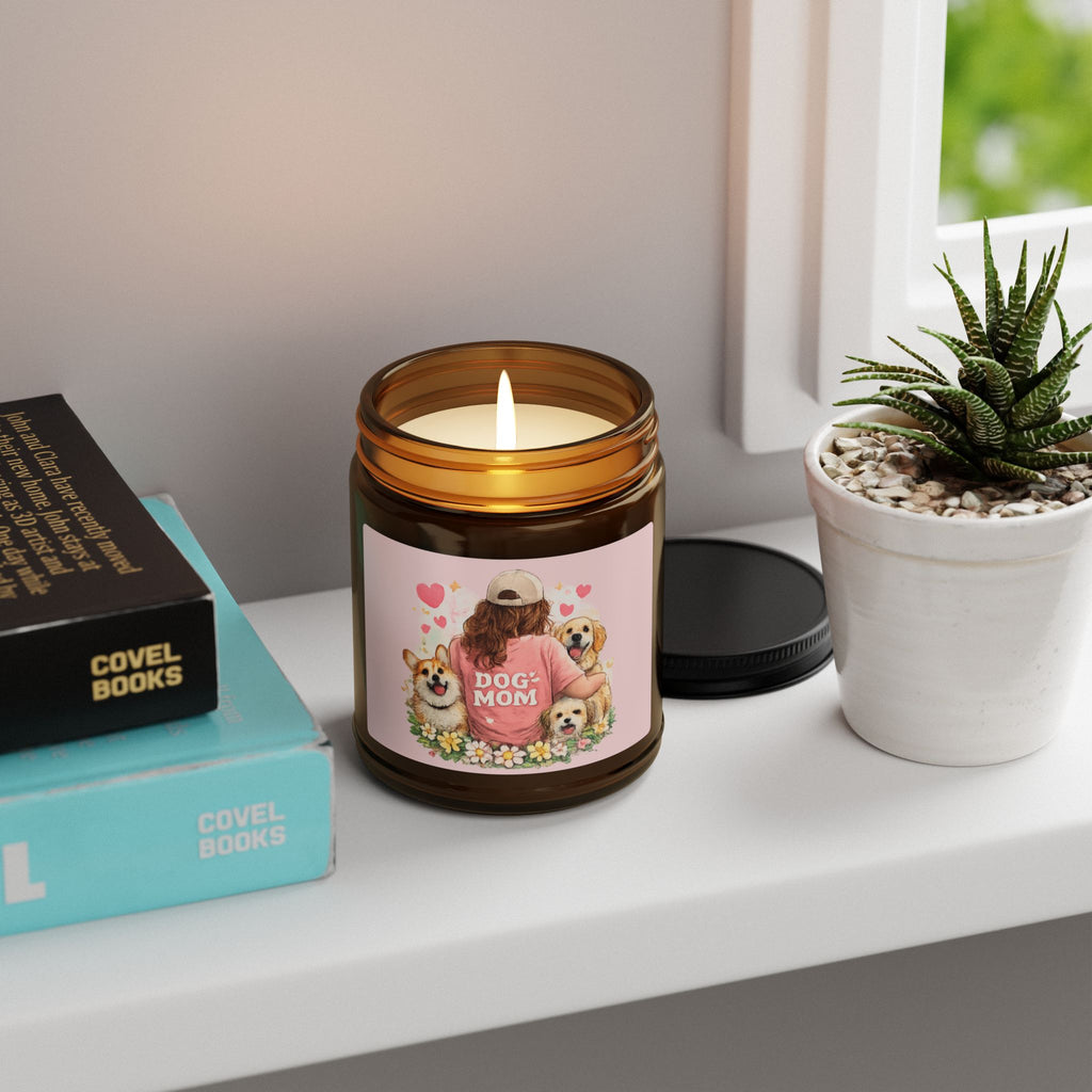 Dog Mom Soy Candle — Amber Jar Scented Candle (Multi-Size)