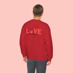 Dog Lover Crewneck Sweatshirt — “LOVE” Paw Design (My Dog > People)