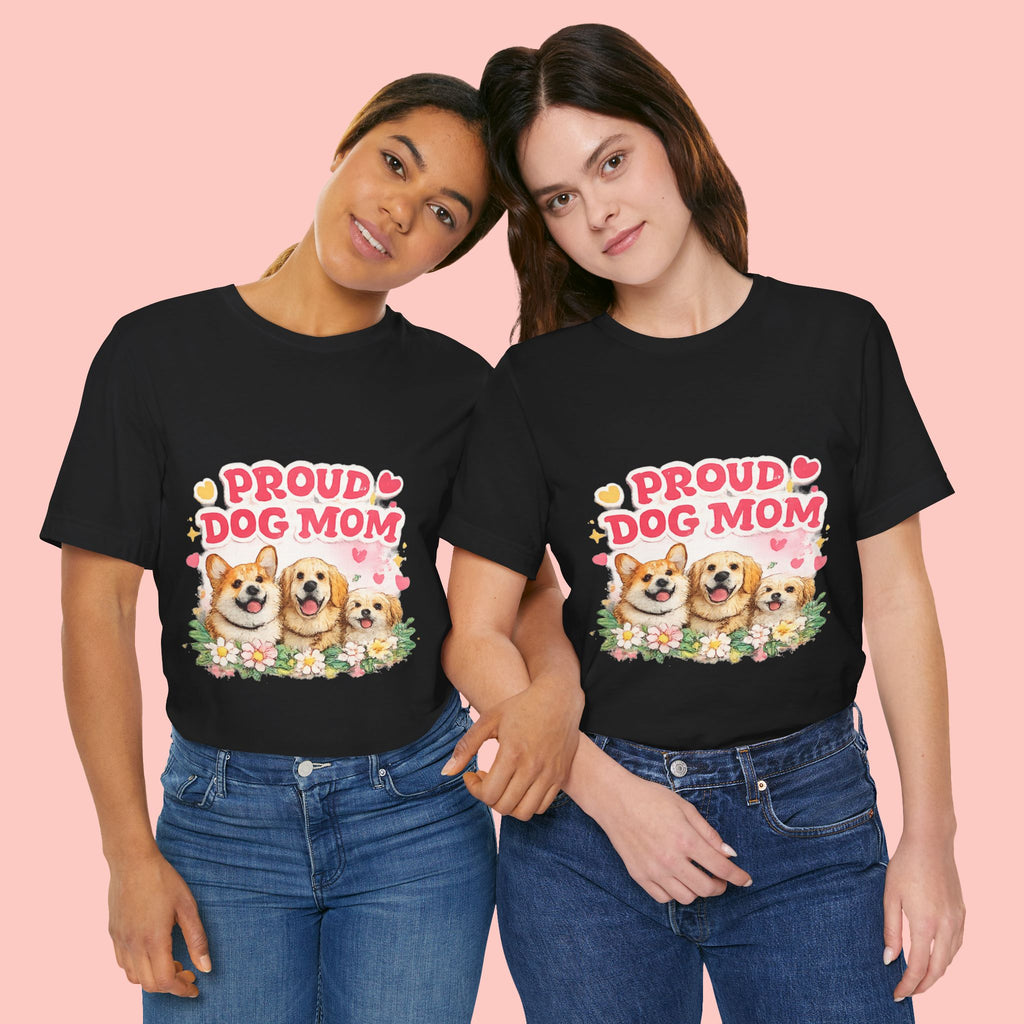 Proud Dog Mom T-Shirt — Cute Corgi & Golden Retriever Floral Tee for Pet Lovers