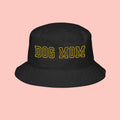 Dog Mom Embroidered Bucket Hat — Leopard Print Chunky Lettering