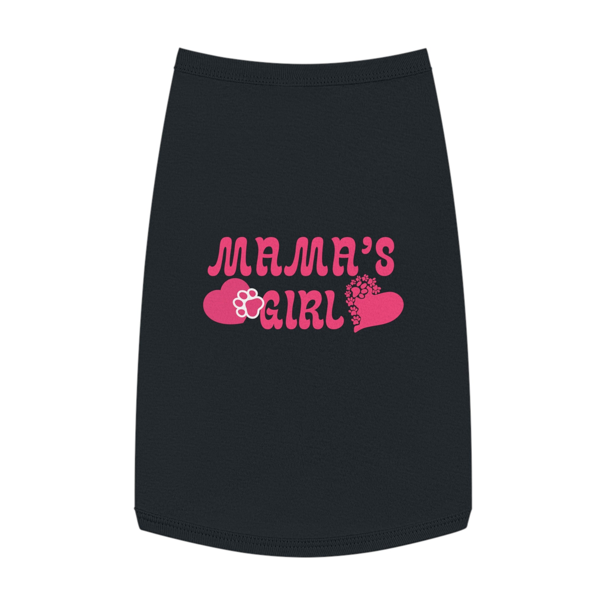 Mama's Girl Pet Tank Top — Pink Heart & Paw Dog Shirt