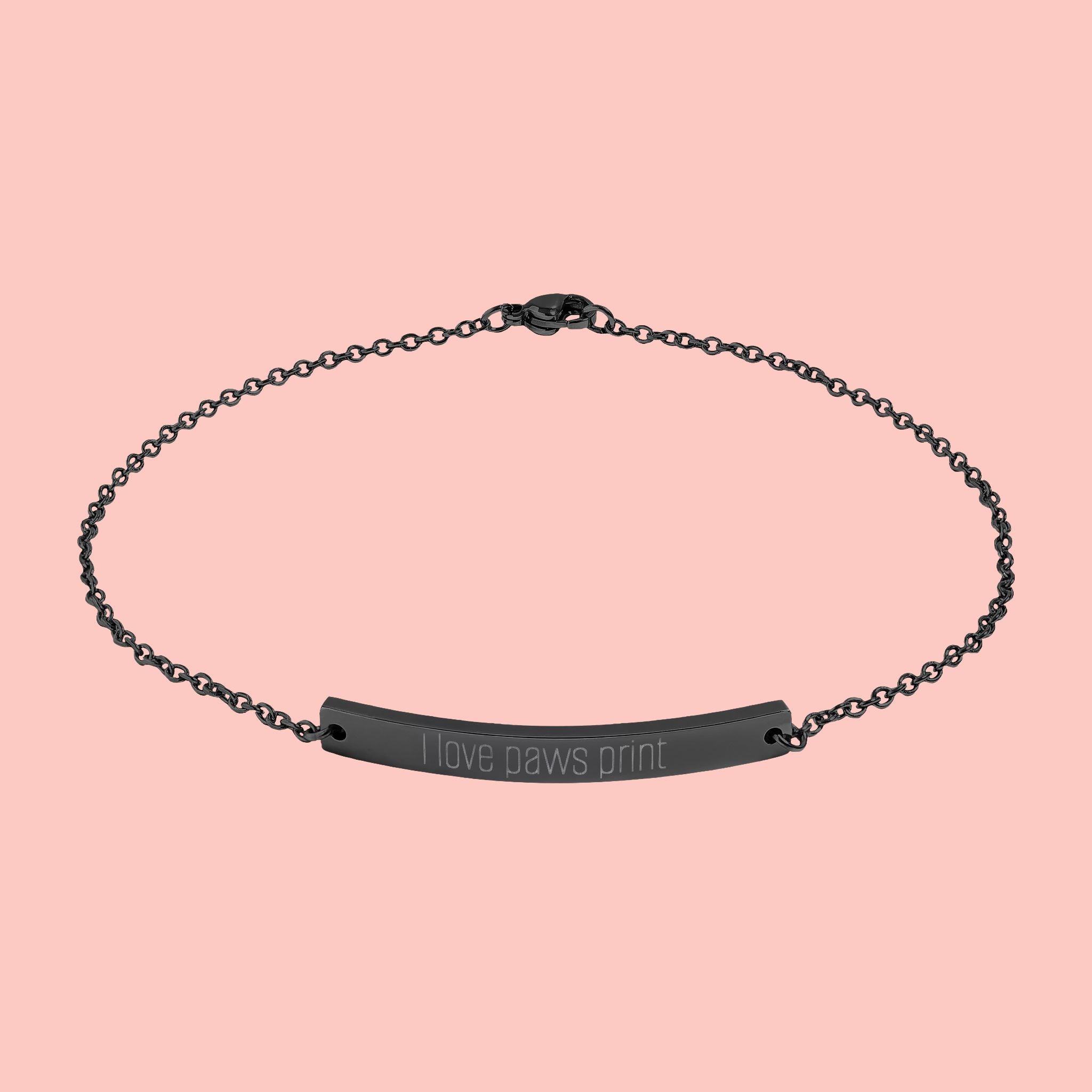Engravable Curved Bar Anklet — Personalized Minimalist Anklet (Gold or Black)
