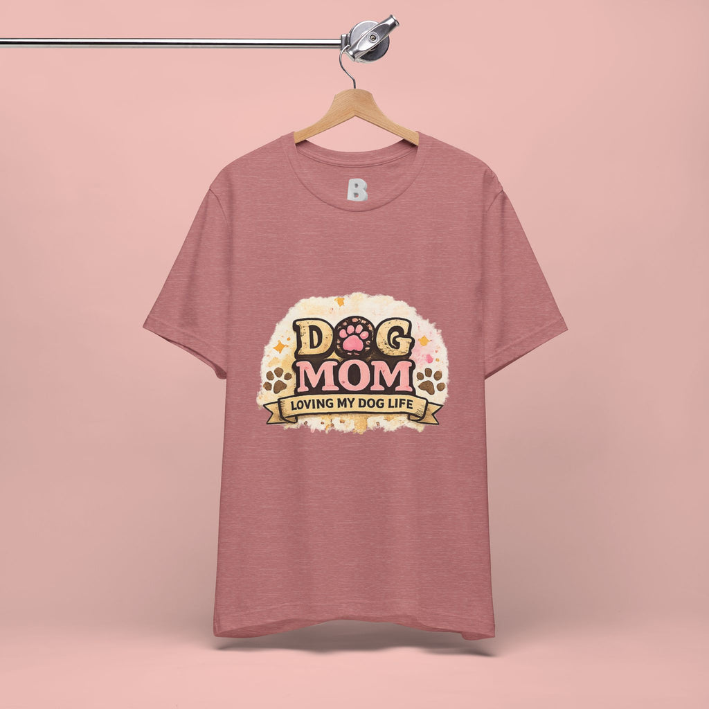 Dog Mom T-Shirt – "Loving My Dog Life" Cute Paw Print Tee for Pet Moms