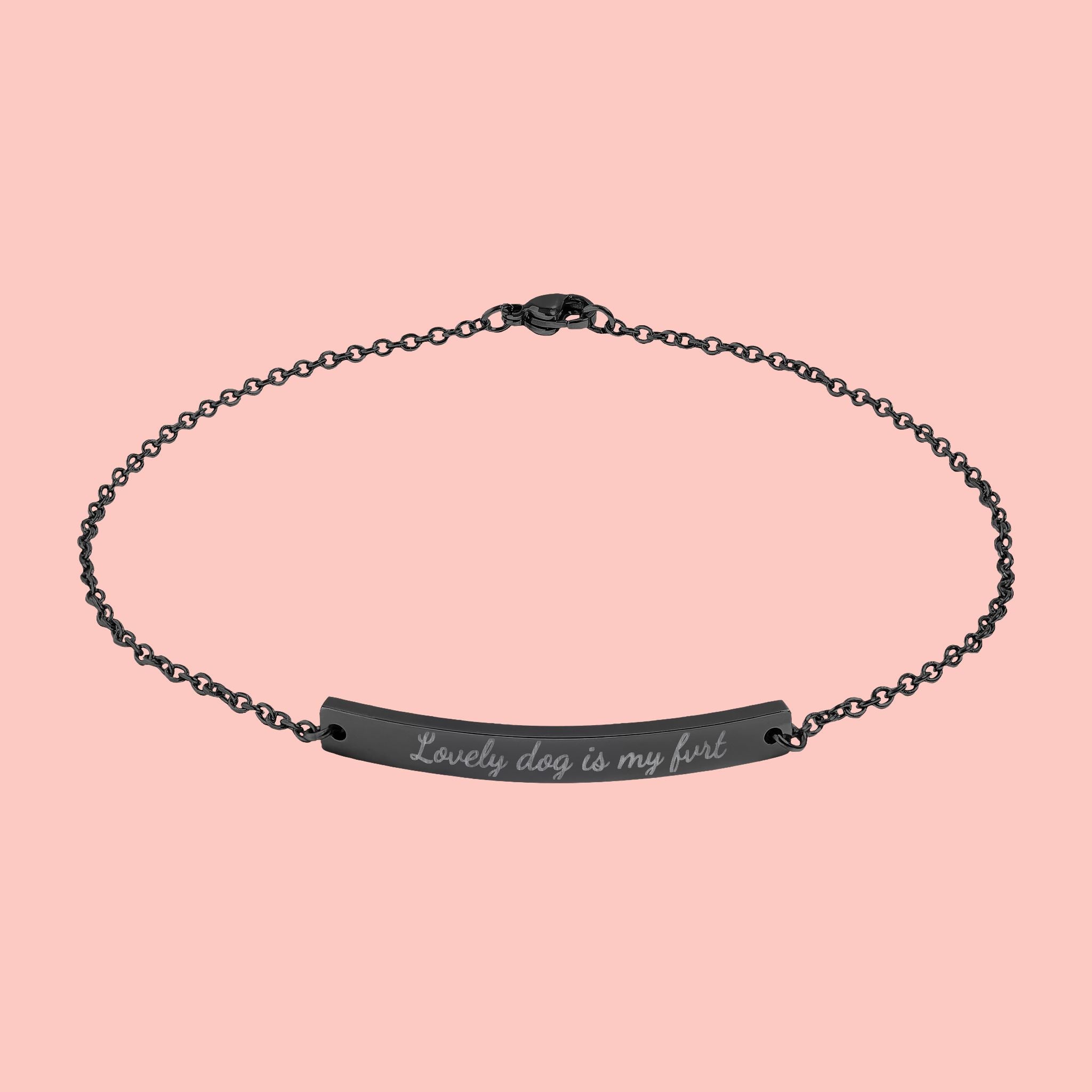 Engravable Curved Bar Anklet — Personalized Minimalist Anklet