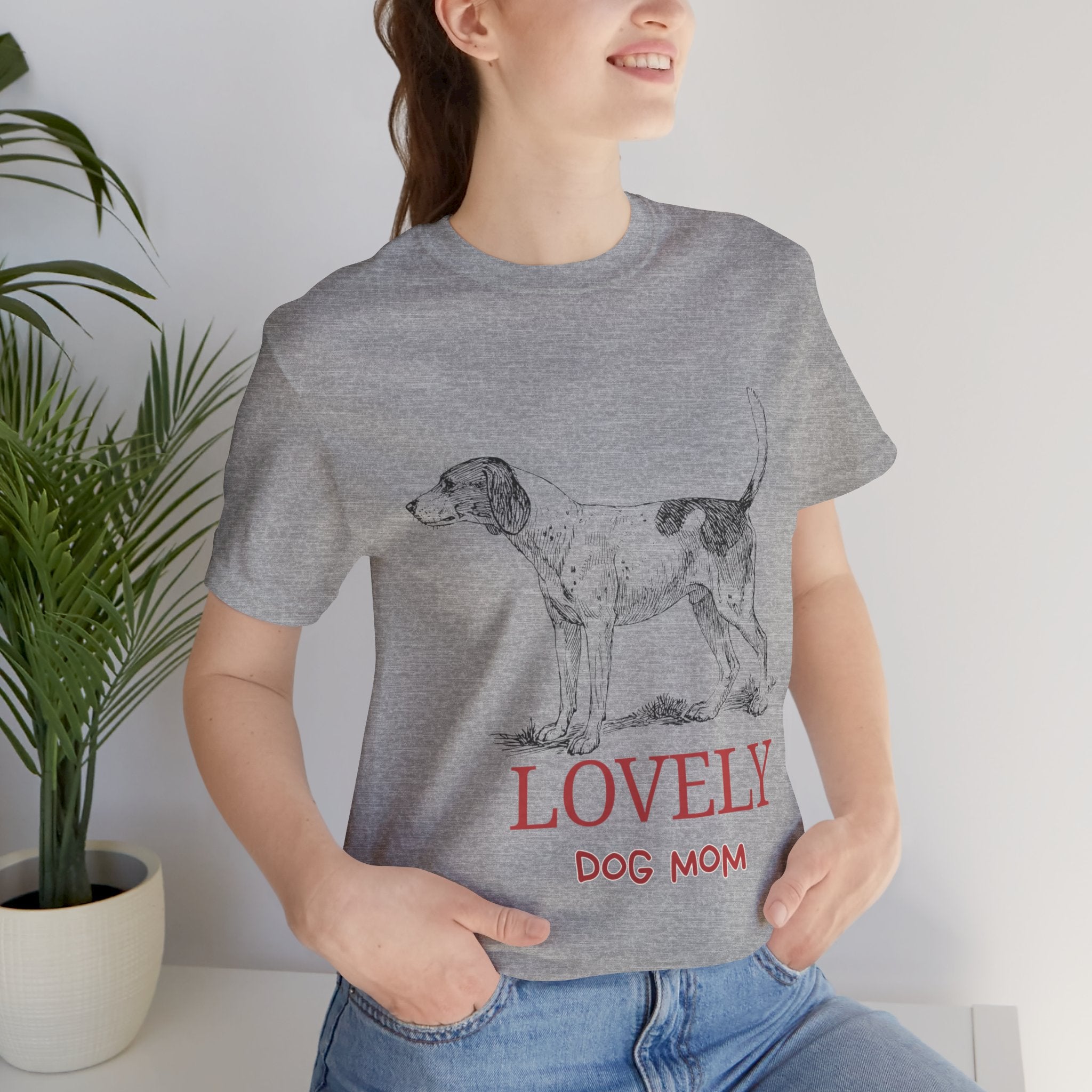 Lovely Dog Mom T-Shirt — Vintage Sketch Dog Graphic Tee
