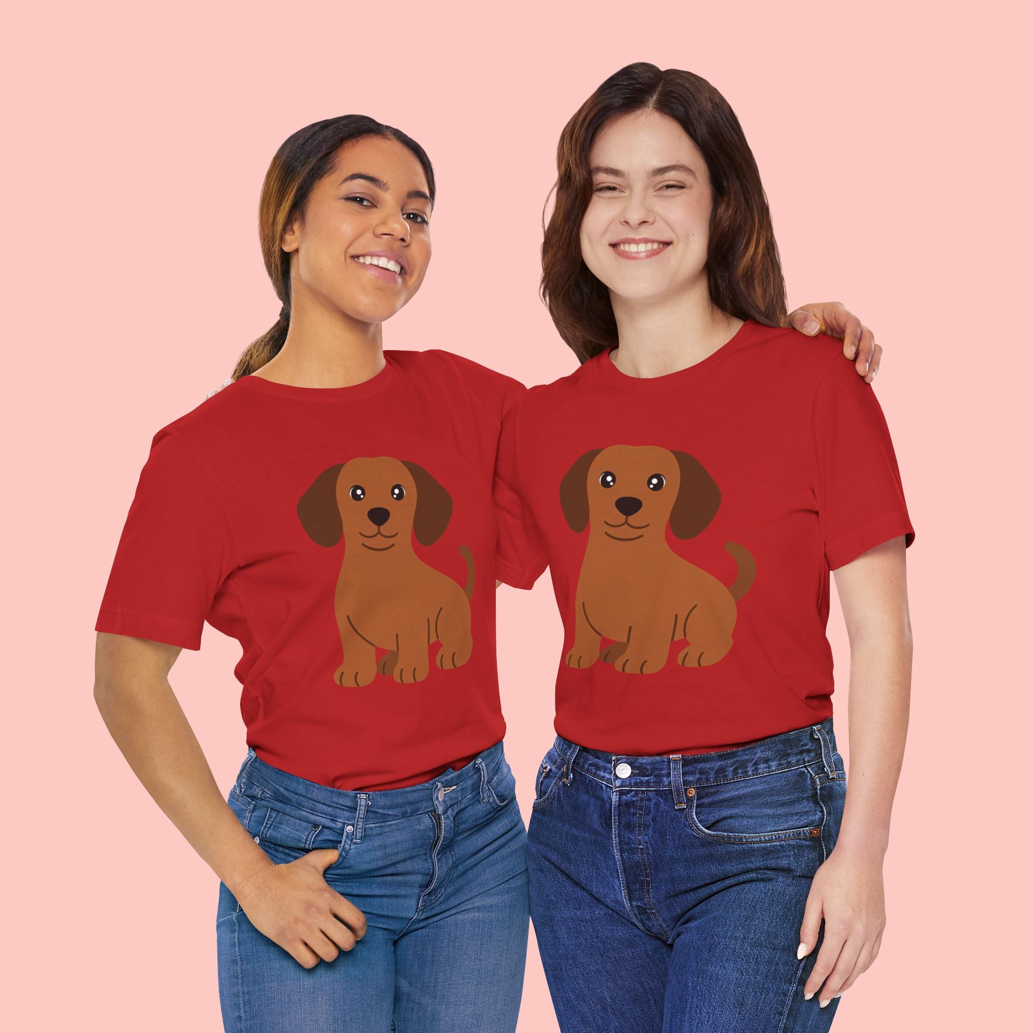 Dachshund Puppy Graphic T-Shirt — Cute Brown Dog Tee