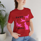 Paws Over People Tee — Pink Cats & Dogs Graphic T-Shirt