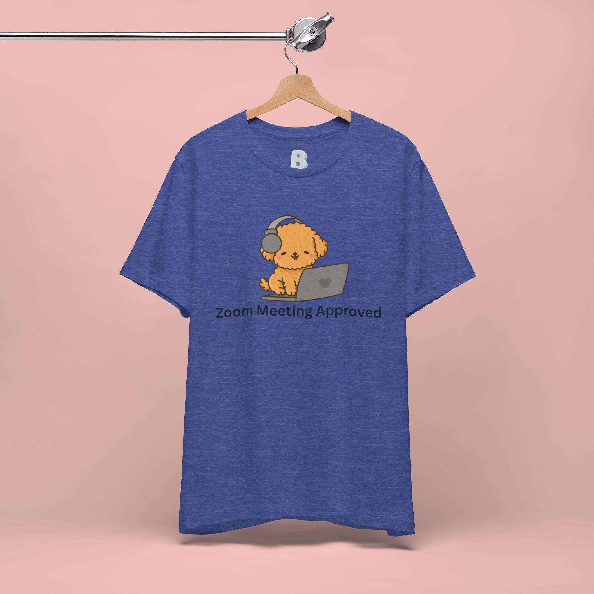 Zoom Meeting Approved Tee — Cute Puppy with Headset Laptop Graphic