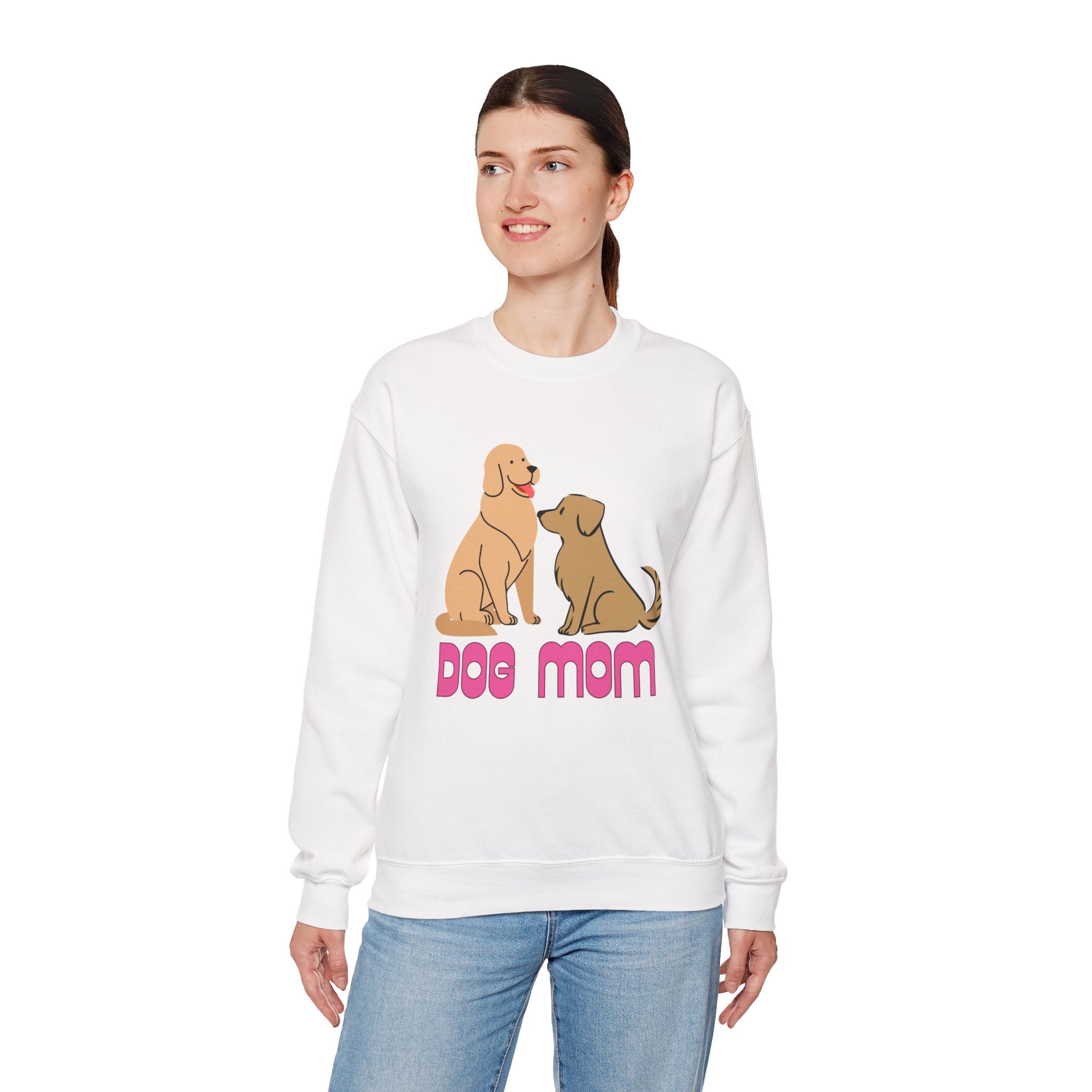 Dog Mom Sweatshirt — Cute Cartoon Dogs "Dog Mom" Crewneck