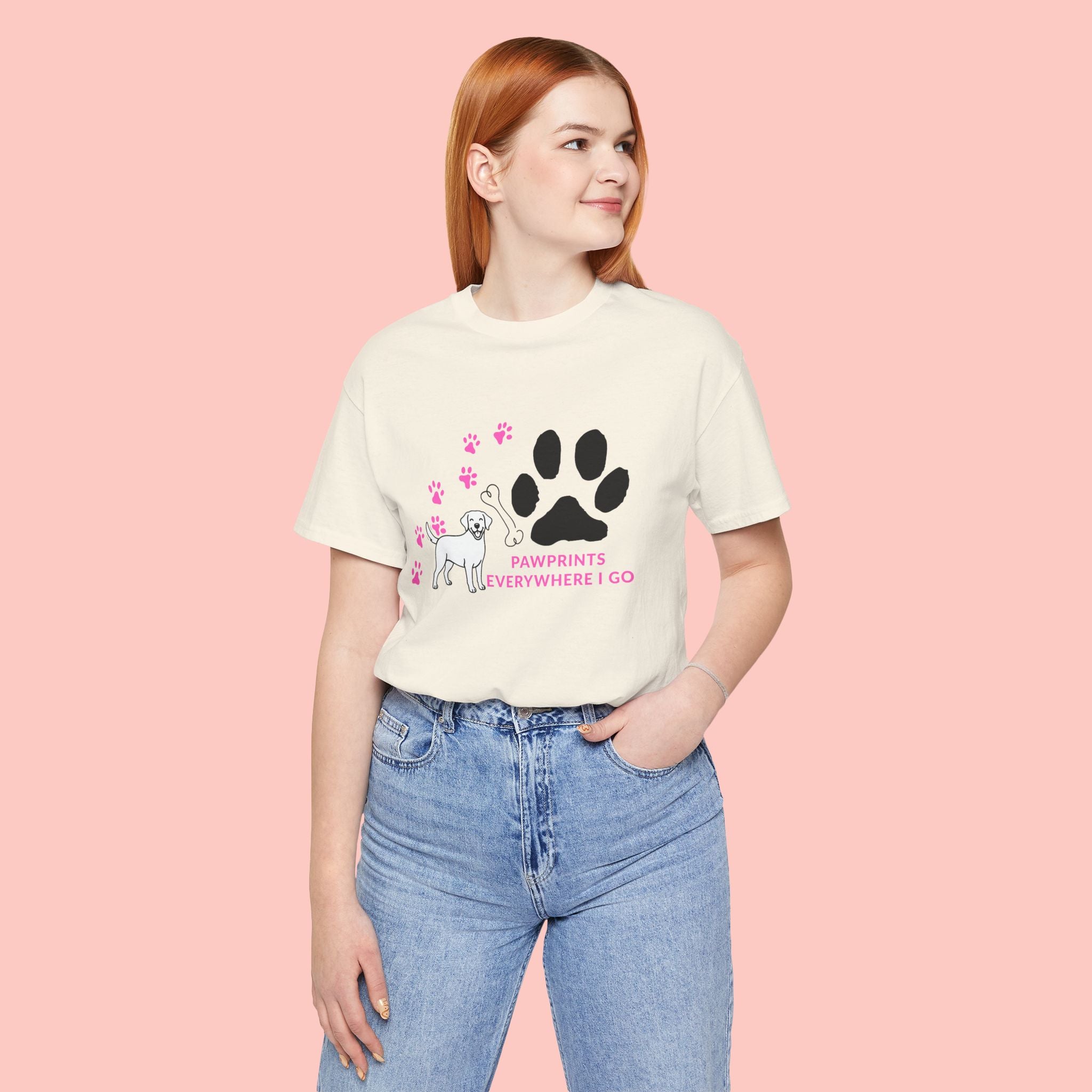 Dog Pawprint T-Shirt — "Pawprints Everywhere I Go" Cute Pet Lover Tee